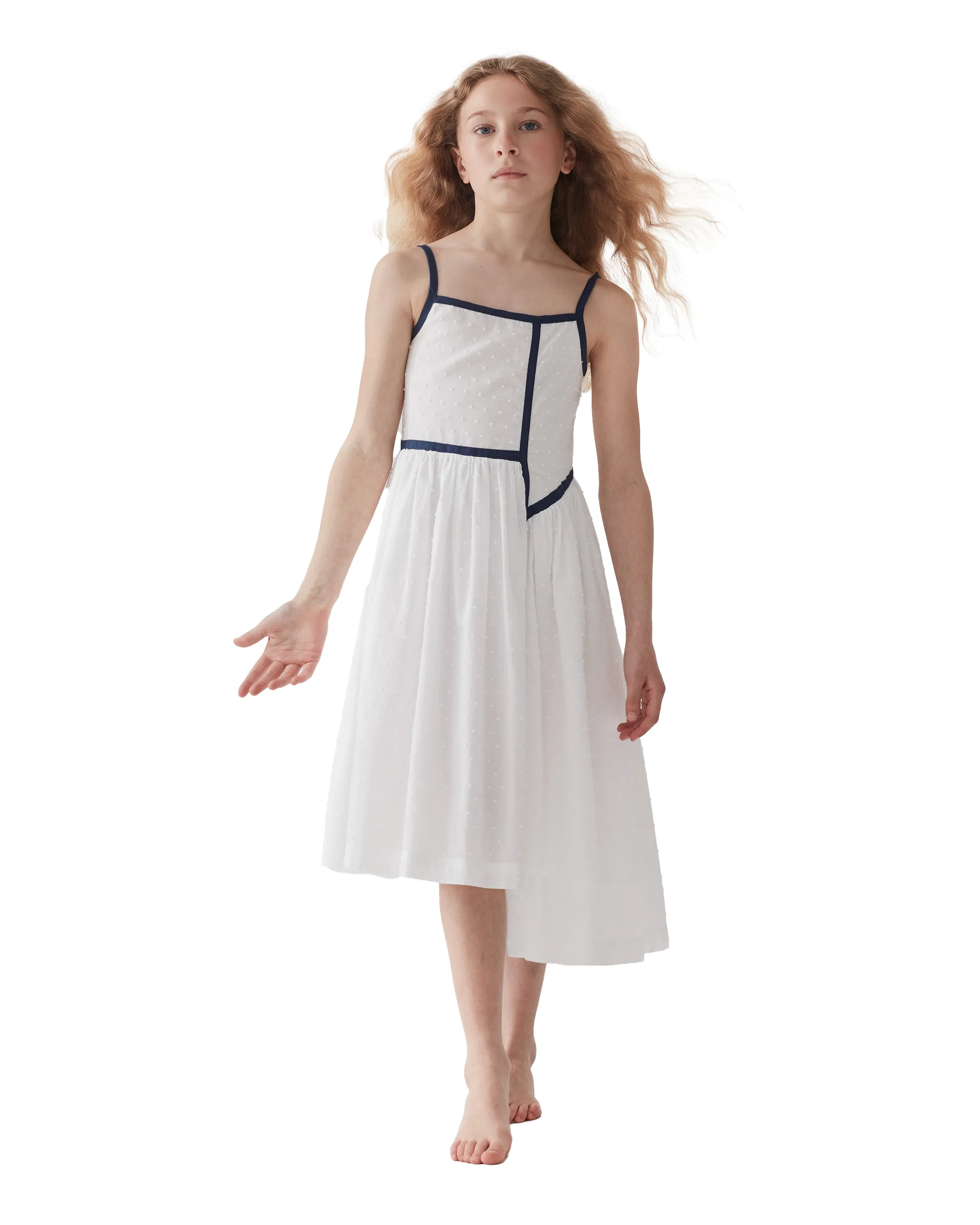 THE MIDDLE DAUGHTER SS24 SEE THE LIGHT Dress in PORCELAIN DOBBY SPOT