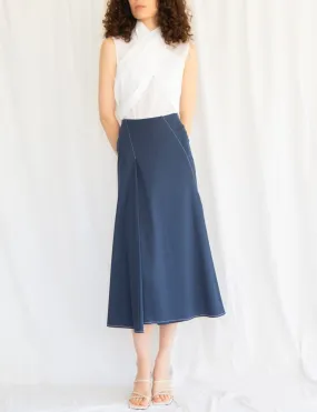 Windy Skirt in Navy Ponte