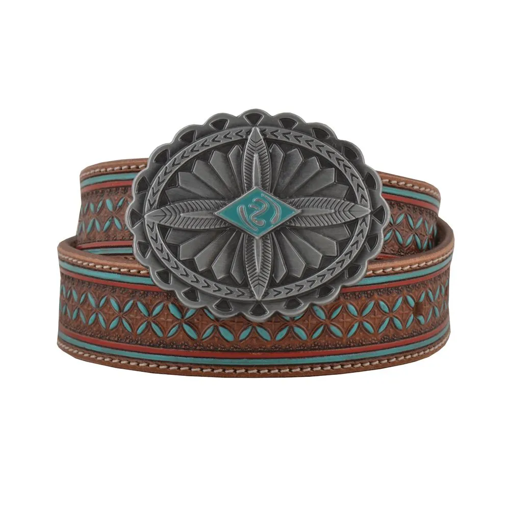 Women's Myra Crystals Hand-Tooled Leather Belt