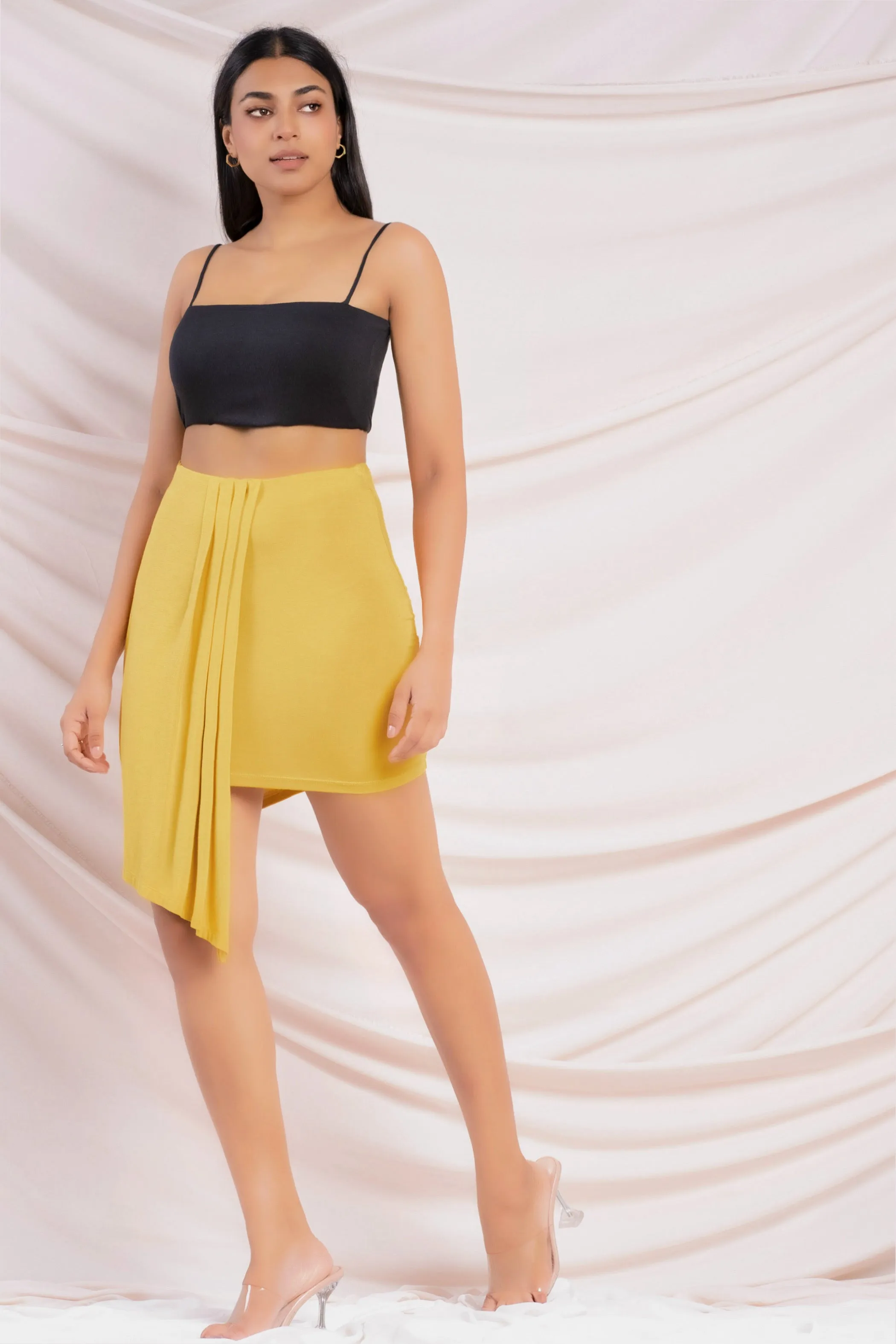 Yellow Asymmetric Skirt