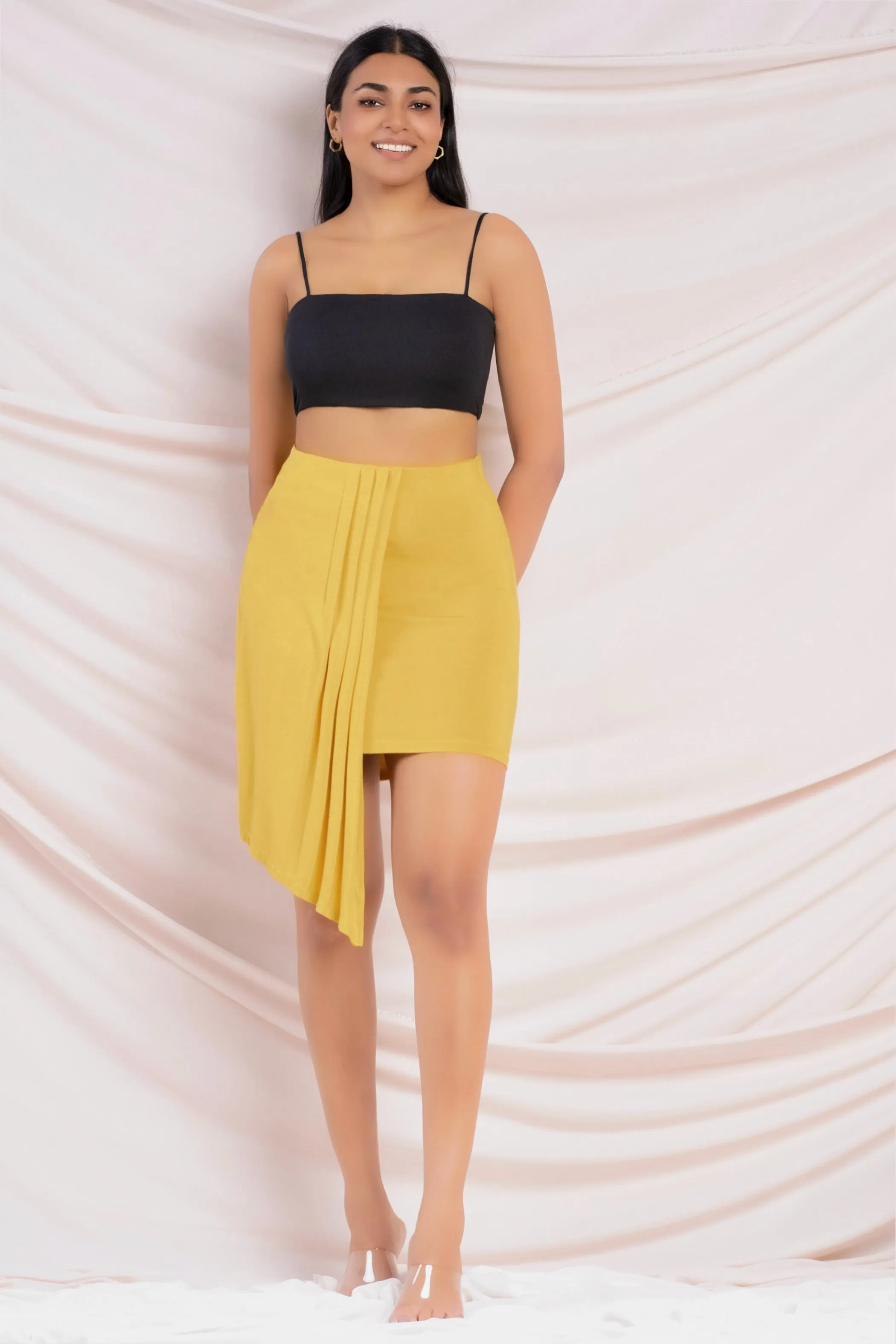 Yellow Asymmetric Skirt